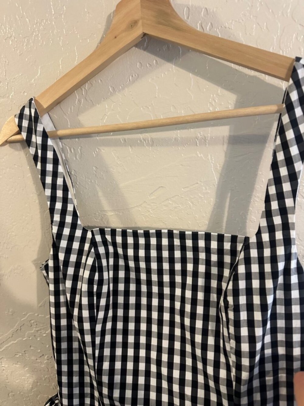 NWT Fashion Nova Luxe Austin Poplin Black & White Gingham Milkmaid Mini Dress - Picture 7 of 13